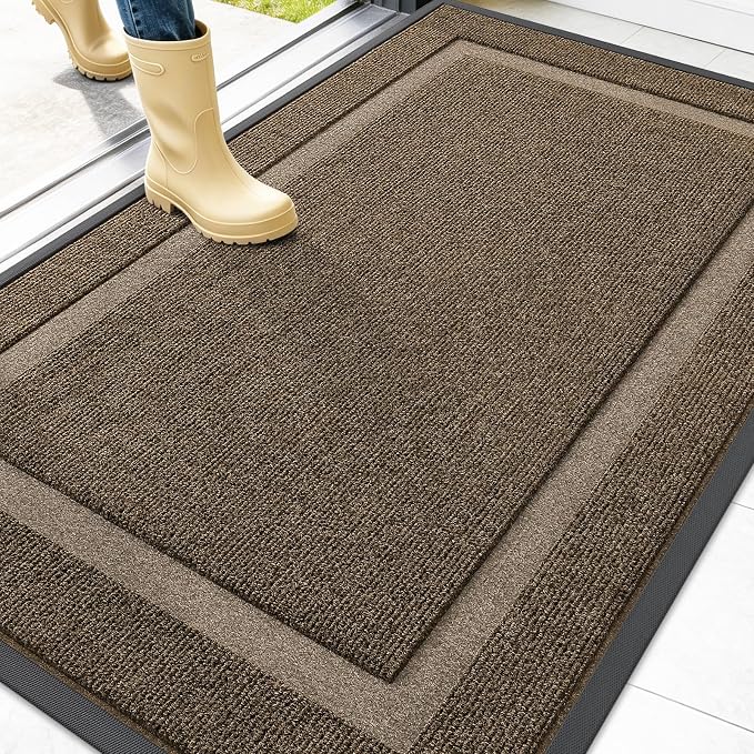 OLANLY Front Door Mat Outside 47x30, All-Season Heavy-Duty Rubber Doormat | by OLANLY