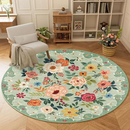 DUKINO 6ft Round Rug, Soft Washable Circle Rug - Image 3