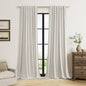 Light Beige Linen 100% Blackout Curtains 96 Inches Long Floor to Ceiling Drapes by Guken