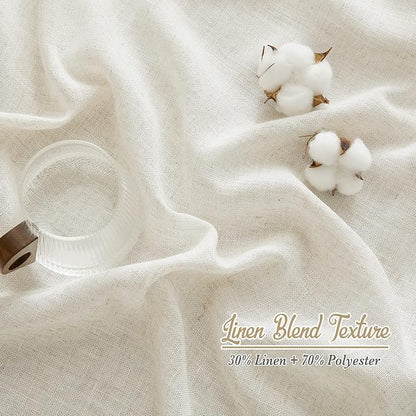 NICETOWN 102 inch Curtains Natural Linen Burlap - Image 6