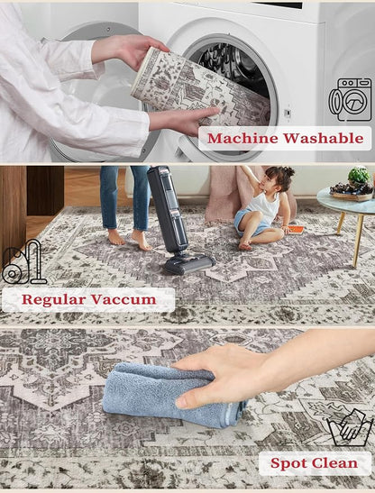 SERISSA 2'6"x10' Washable Non Slip Boho Runner Rug - Image 3