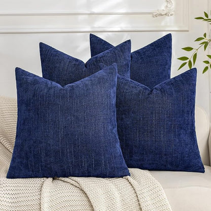 Set of 4 Soft Textured Decorative Throw Pillow Covers 16x16 Inch Cozy Farmhouse by Cozoomy