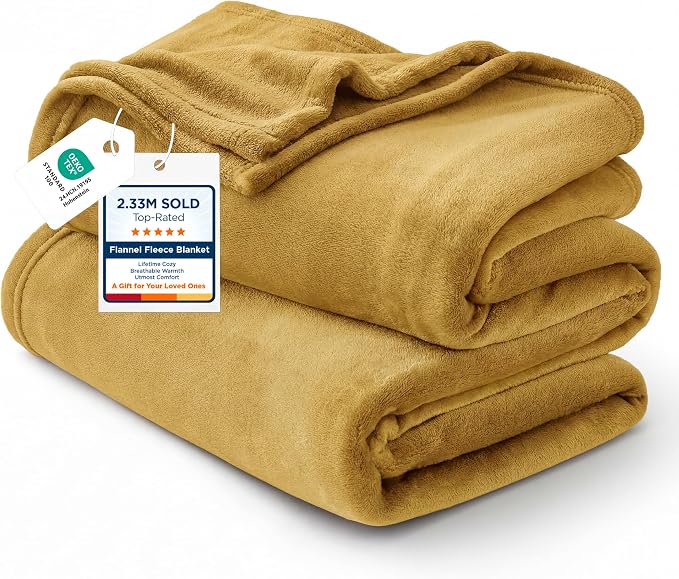 Bedsure GentleSoft Fleece Blanket Twin Size Yellow by Unknown