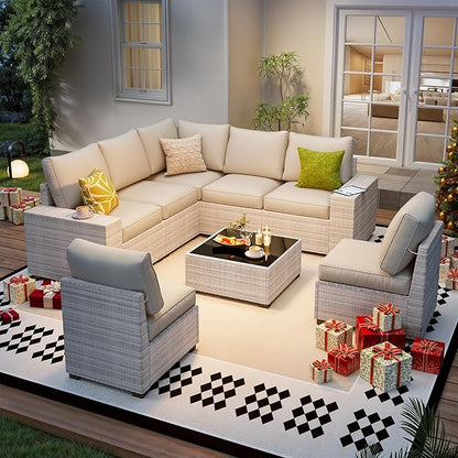 olimix 8 Piece Outdoor Patio Furniture Set, Outdoor Sectional Furniture - Image 6