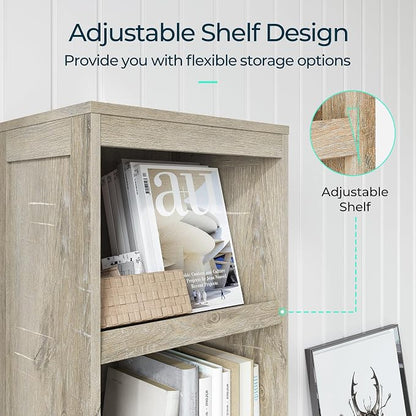 LINSY HOME 5-Shelf Bookcase, Narrow Bookshelves Floor Standing Storage Shelves - Image 5