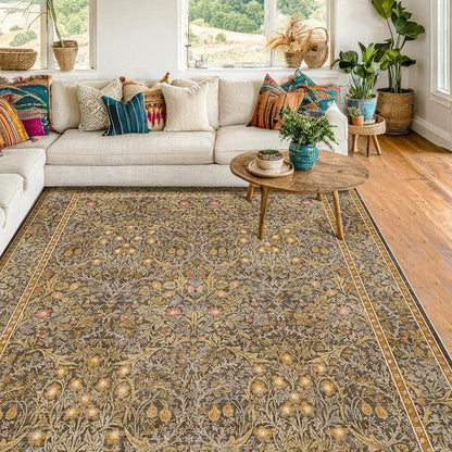 Washable Brown Oriental 5x8 Area Rug by HazoHaus