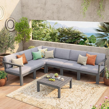 Stoog 11-Piece Patio Conversation Set, 9-Seats U-Shaped Modular Patio Sofa Set - Image 9