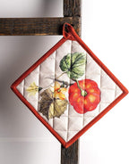 Maison d' Hermine Pot Holders Set 100% Cotton Heat Resistant Potholders 8" x 8" Hot Pads with Loop BBQ, Cooking, Baking, Grilling, Kitchen, Handling Hot Pans (Pack of 2, Potiron)