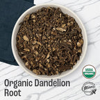 J Mac Botanicals Organic Dandelion Root (16 oz) unroasted, herb for tea and other infusions, Packaged in the USA, Certified USDA Organic