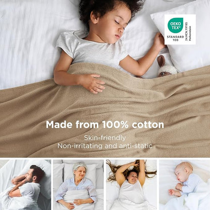 Bedsure GentleSoft 100% Cotton Large Throw Blanket - Image 2