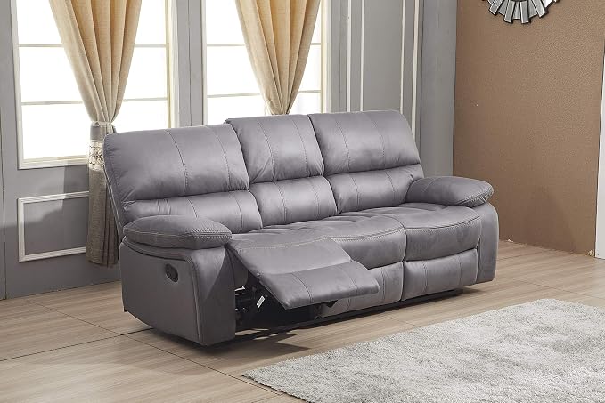 Betsy Furniture Microfiber Reclining Sofa Couch Set Living Room Set 8007 - Image 2
