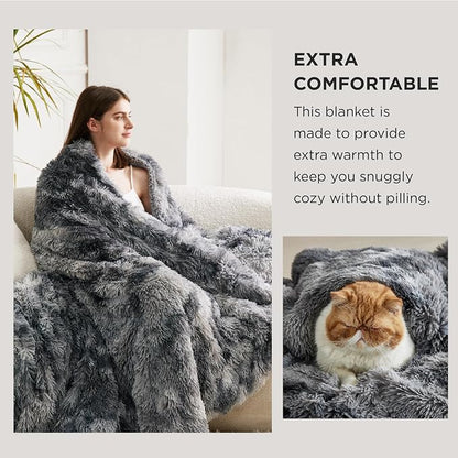 Bedsure GentleSoft Fuzzy Faux Fur Sherpa Fleece Blanket Twin Size, Plush Thick - Image 3