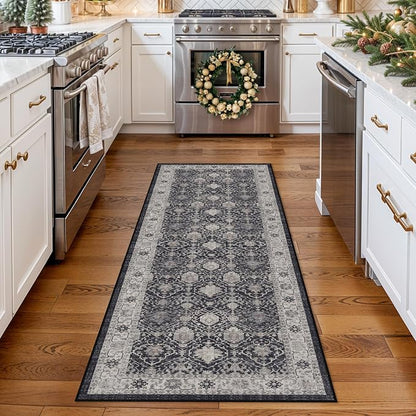 Hallway 2x5 Washable Runner Rug: Oriental Stain Resistant Kitchen Entryway Rugs - Image 2