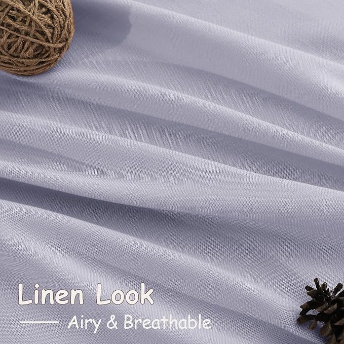 Lavender Purple Linen Curtains 84 Inch Length 2 Panels Set - Image 4