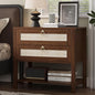 Xixini Nightstand wih 2 Drawers & Open Shelf, Small Mid Century Modern Night by Xixini