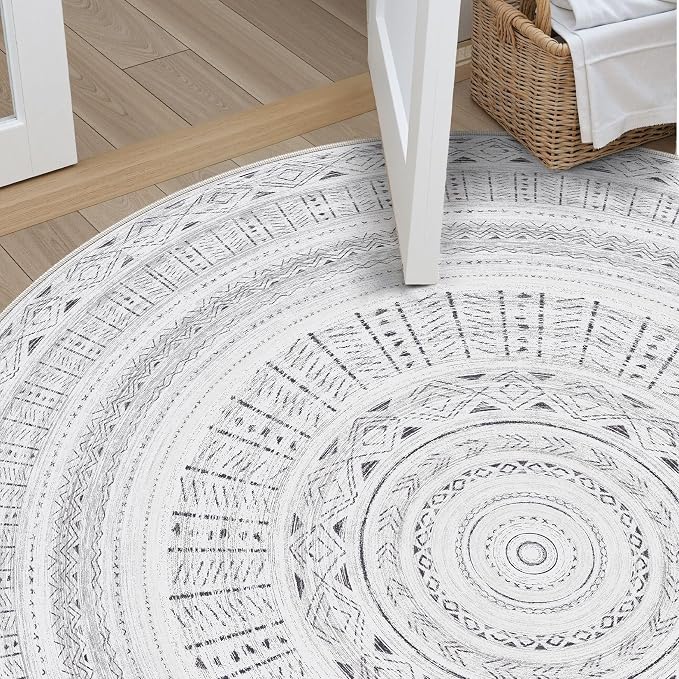 cotiled 8x8 Round Rug 8ft Circle Living Room Boho Area Rugs | Solve Modern - Image 6