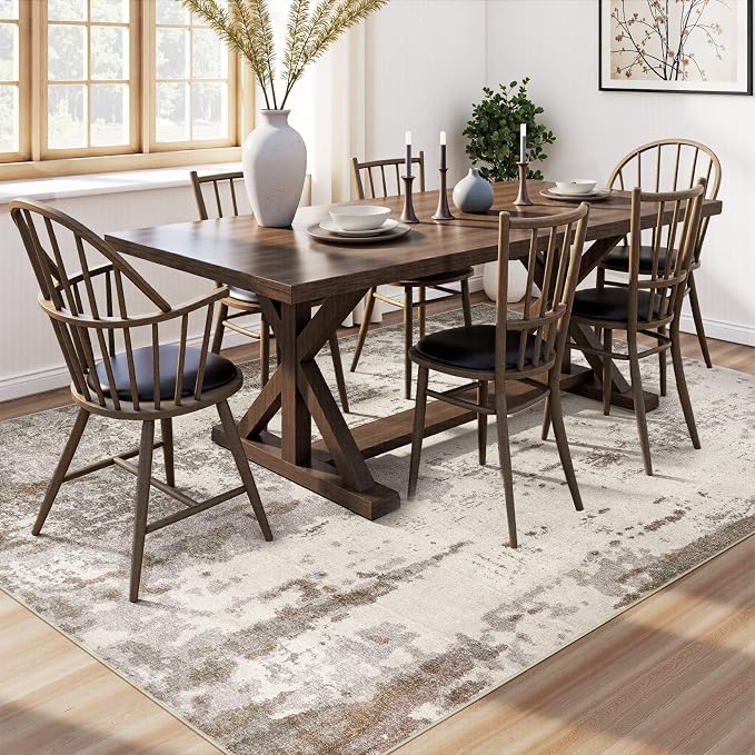 UERMEI Area Rug Living Room Rugs-Washable Neutral Modern Abstract Soft Thin - Image 5