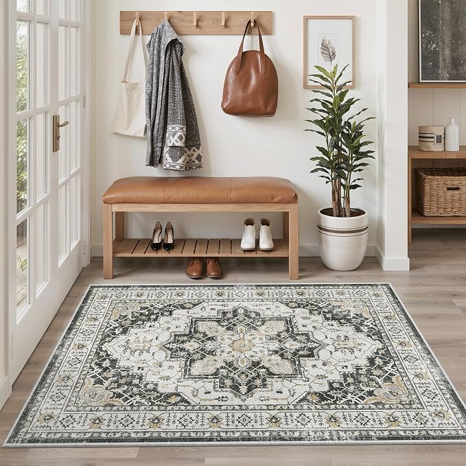 Madane Area Rug 4x6 Washable Rugs Vintage - Image 3