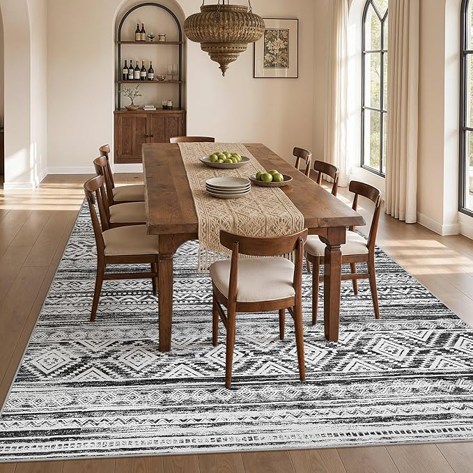 cotiled Boho 9x12 Area Rug for Living Room: Large Moroccan Washable Rug | Solve - Image 7