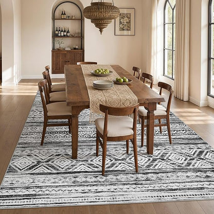 cotiled Boho 9x12 Area Rug for Living Room: Large Moroccan Washable Rug | Solve - Image 7