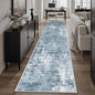 Soalmost Abstract Runner Rug 2x10 Hallway Kitchen Runners Blue/Grey | Stain by Soalmost