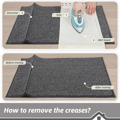 BEQHAUSE Dirt Trapper Door Mat 32"x48", Non-Slip Washable Doormat, Charcoal | - Image 9