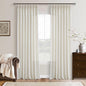 Pinch Pleated Sheer Natural Cream Flax Linen Blend Curtains 108 Inches Long | by Twodrapes