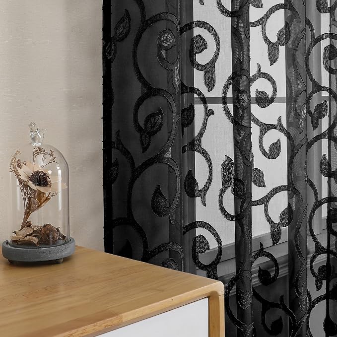 Furman Sheer Black Curtains 84 inches Long - Image 5