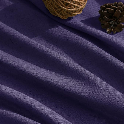 Purple Linen Blend Light Filtering Back Tab Curtains 102 Inches Long, Semi - Image 5