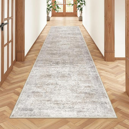 2'6 x 8' Runner Rug Non Slip, Washable Kitchen Rugs, Taupe | Neutral Rugs - Image 5