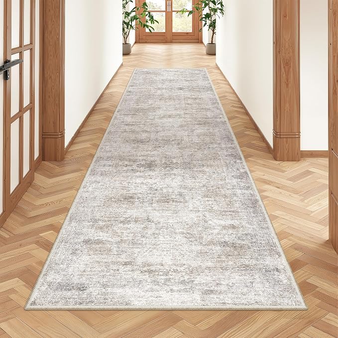 2x7 Runner Rug Non Slip, Washable Hallway Runner Rug, Taupe | Neutral Rugs - Image 5