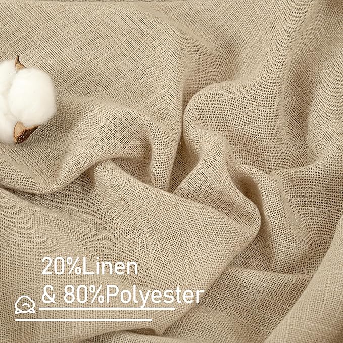 Brown Linen Curtains 90 inch for Bedroom, Soft Thick Light Filtering Boho - Image 2