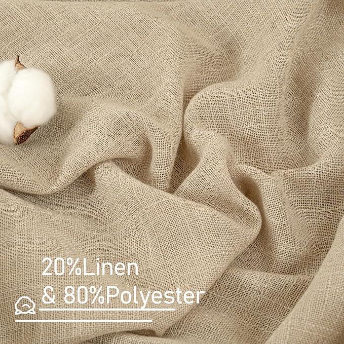 Semi Sheer Short Window Linen Curtains 24 Inch Long 34 x 24 Inch | Light - Image 2