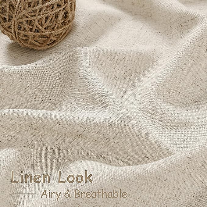 Extra Long 120 Inch Curtains for Living Room Boho Linen Light Filtering Semi - Image 4