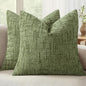MIULEE Chenille Textured Throw Pillow Covers Sage Green 18x18 Set of 2 | Slubby by MIULEE