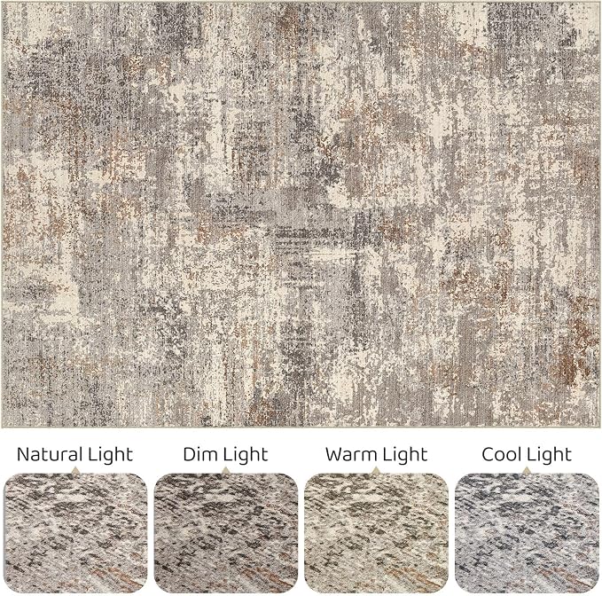 LOONGRUG Area Rug 5x7 Washable Neutral Modern Living Room Rugs Brown Black | - Image 9