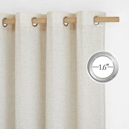 NICETOWN Thick Linen Blend Curtains Flax Textured - Image 3