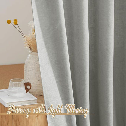 NICETOWN Linen Gray 108 inch Curtains - Image 5