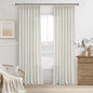 92 Inch Pinch Pleated Beige White Semi Sheer Linen Blend Curtains | Farmhouse by Twodrapes