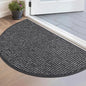 BEQHAUSE Dirt Trapper Door Mat 17" x 30" Half Circle Non Slip, Charcoal | by BEQHAUSE