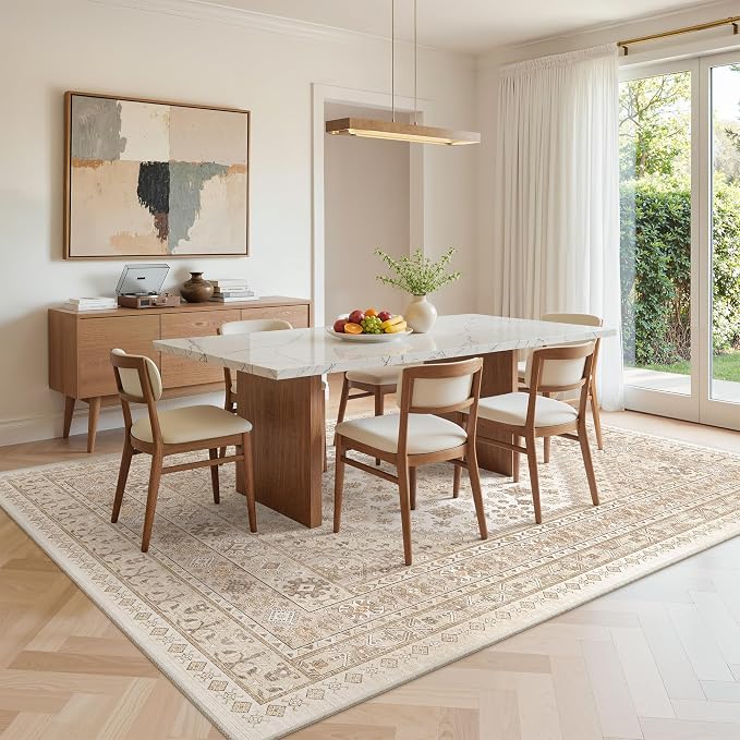 5x8 Area Rugs for Living Room, Large Washable Rug, Dining Room, Low Pile - Image 8