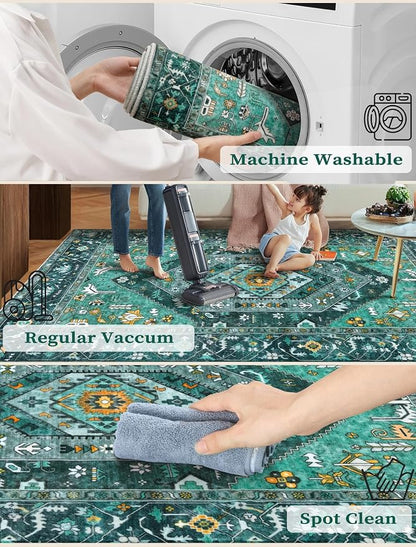 SERISSA 2'6"x18' Washable Non Slip Boho Runner Rug - Image 3