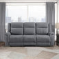 Lexicon Manual Double Reclining Sofa, Polished Microfiber Upholstered 3 Seater by Lexicon