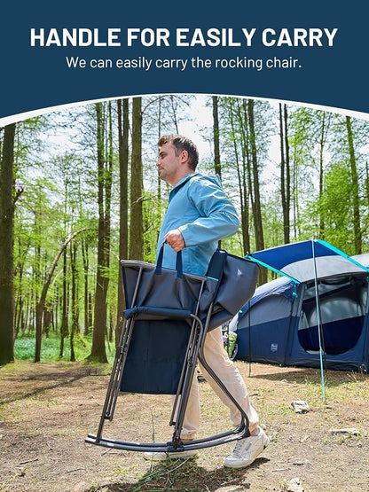 Timber Ridge Folding Oversized Rocking Camping Chair, 400lbs Capacity Portable - Image 5