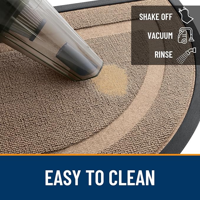 OLANLY Half Circle Front Door Mat Outside 47x23 All-Season Rubber Doormat | - Image 5