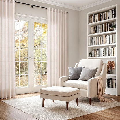 Natural White Linen Curtains 120 Inches Long - Image 6