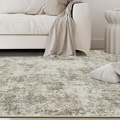 5x8 Area Rugs for Living Room Washable Bedroom Dining Room Beige Brown | Modern - Image 9