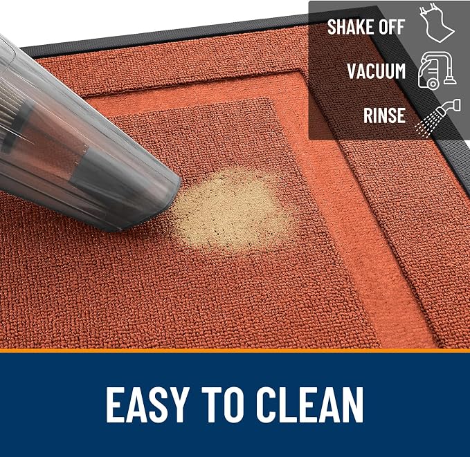 OLANLY Front Door Mat Outside 47x23, All-Season Heavy-Duty Rubber Doormat | - Image 5