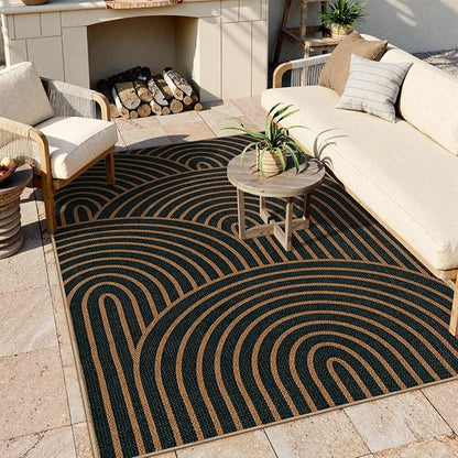 Lahome Modern Rainbow Easy Jute Carpet, Washable 5x7 Area Rugs - Image 6