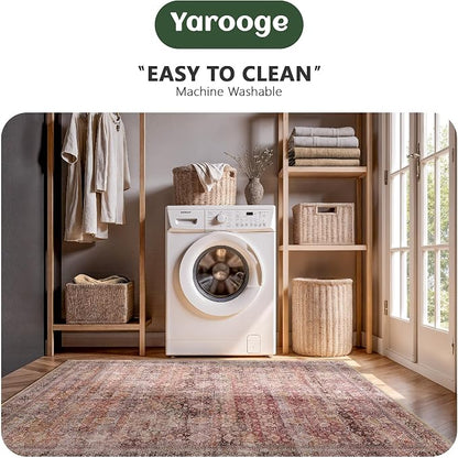 6x9 Area Rugs - Washable Vintage Retro Living Room Rug, Soft Ultra Thin Non - Image 6